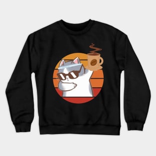 cat and coffee Crewneck Sweatshirt